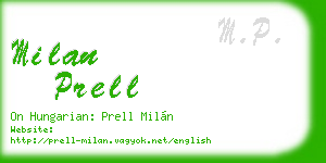 milan prell business card